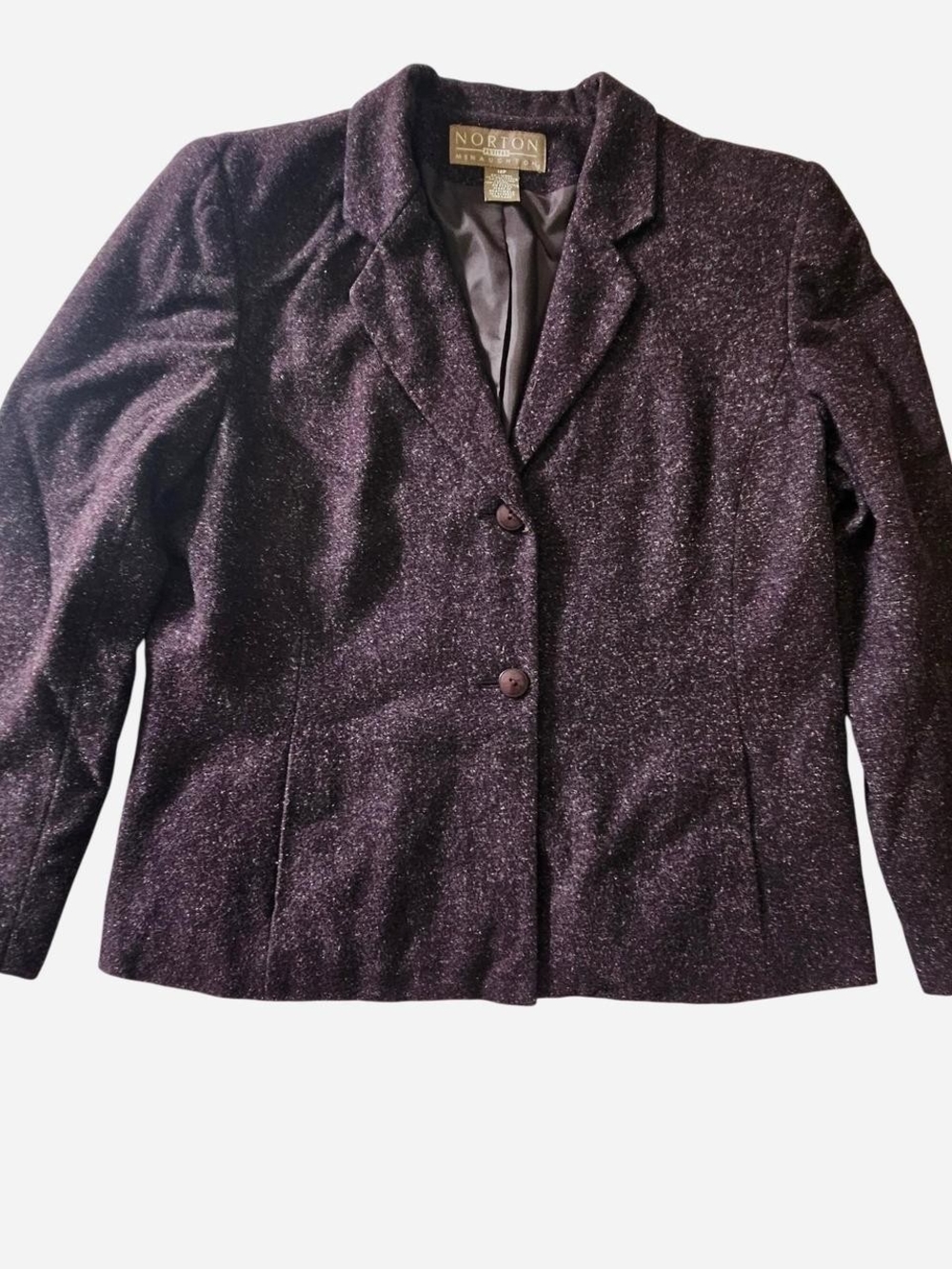 Norton McNaughton Deep Plum Sparkle Tweed Blazer